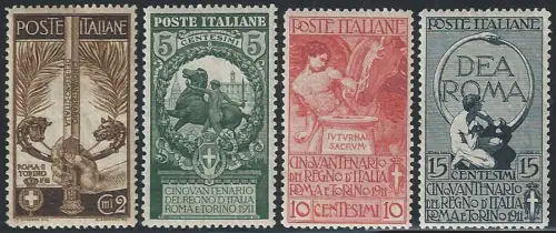1911 Italia Unit of Italy 4v. sup MNH Sassone n. 92/95
