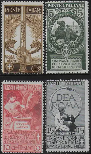 1911 HNY Italia Unit of Italy 4v. mc MNH Sassone n. 92/95