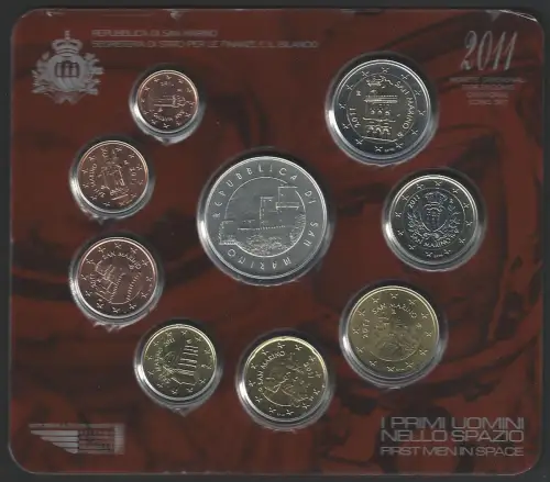 2011 San Marino Mint divisional series 9 coins FDC-MS65