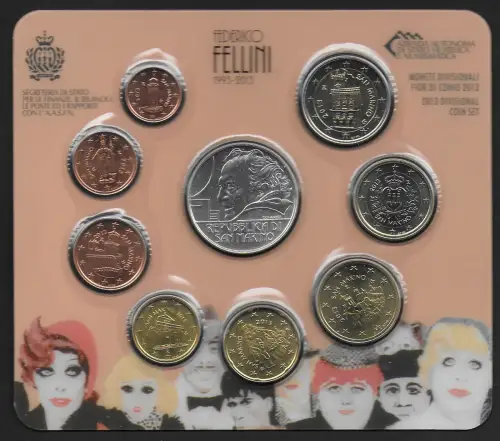 2013 San Marino Mint divisional series 9 coins FDC-MS65