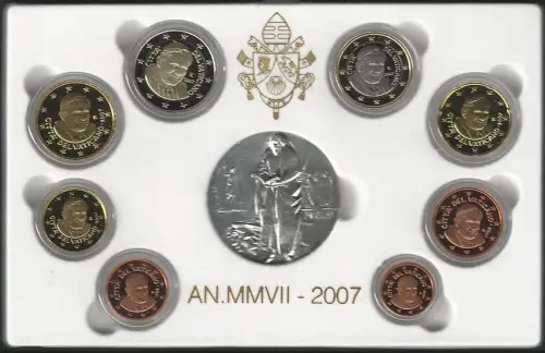 2007 Vaticano Mint divisional series 8 coins FS-PS65 no white cardboard