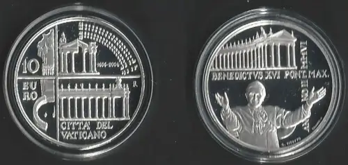 2006 Vaticano 10euro silver Colonnade St. Peter FS-PF65
