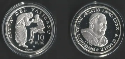 2007 Vaticano 10euro silver Mission Day FS-PF65
