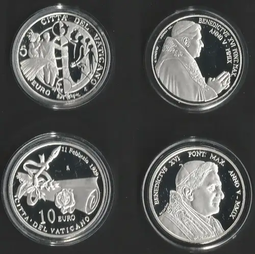 2009 Vaticano 5euro+10euro silver Peace day-80 Foundation FS-PF65