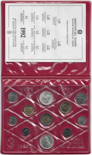 1992 Italia Mint divisional 11 coins FDC-MS65