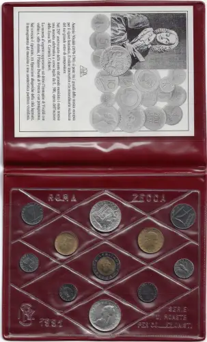 1991 Italia Mint divisional series 11 monete FDC-MS65