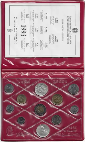 1993 Italia Mint divisional 11 coins FDC-MS65