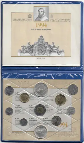 1994 Italia Mint divisional 11 coins FDC-MS65