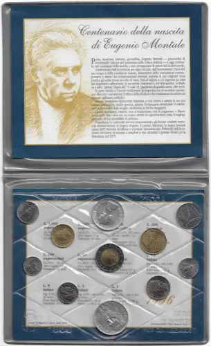 1996 Italia Mint divisional 11 monete FDC-MS65