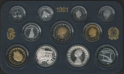 1991 Italiana mint divisional series Vivaldi 11 coins FS-PS65