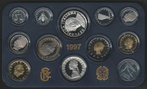 1997 Italia mint divisional series Donizetti 12 coins FS-PS65