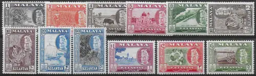 1957-63 Kelantan Sultan Ibrahim 12v. MNH SG n. 83/94