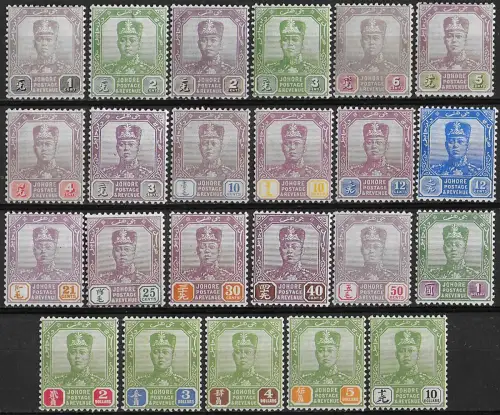 1922-41 Johore Sultan Sir Ibrahim 23v. MH SG n. 103/25