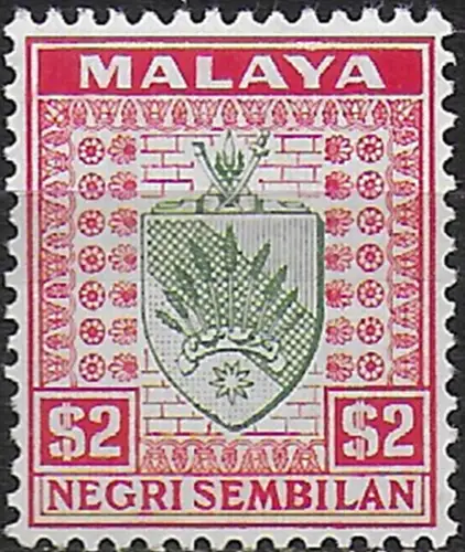 1936 Negri Sembilan Coat of Arm $2 MNH SG n. 38