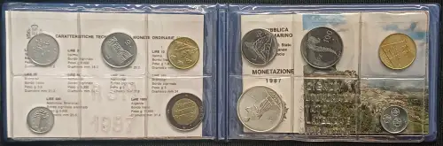 1987 San Marino Mint divisional series 10 coins FDC-MS65