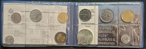 1989 San Marino Mint divisional series 10 monete FDC-MS65