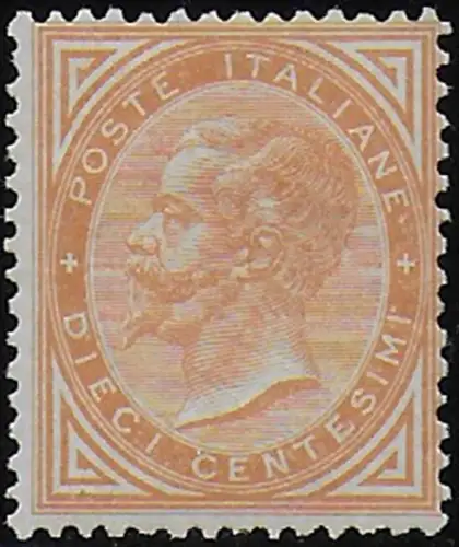 1863 Italia VE II 10c. orange ochre Londra MNH Sassone n. L17