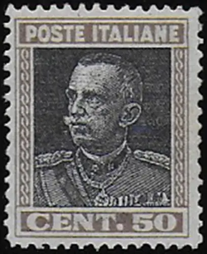 1927 Italia VE III 50c. brown and deep black bc MNH Sassone n. 218a