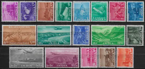 1955 India Five Year Plan 18v. MNH SG n. 354/71