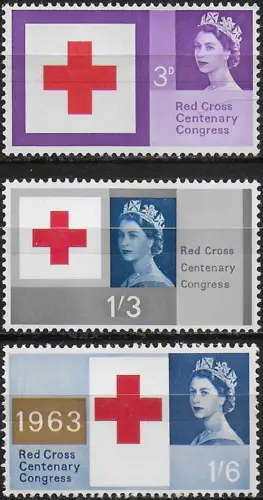 1963 Great Britain Red Cross Centenary 3v. MNH SG n. 542/44