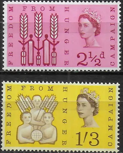 1963 Great Britain Freedom from Hunger phosphor MNH SG n. 634p/35p