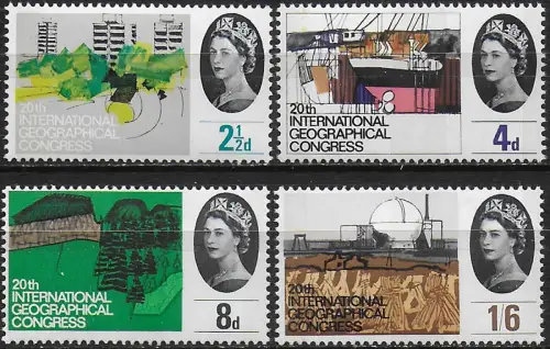 1964 Great Britain Geographical Congres 4v. MNH SG n. 651p/54p