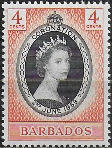 1953 Barbados Coronation MNH SG n. 302