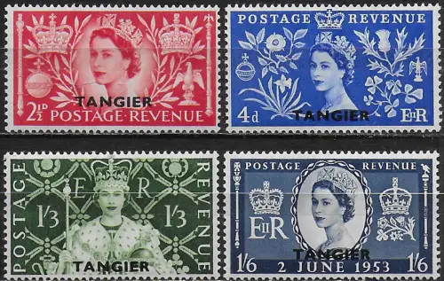 1953 Tangeri Elizabeth II Coronation 4v. MNH SG n. 306/09
