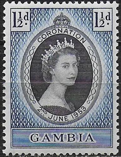 1953 Gambia Coronation MNH SG n. 170