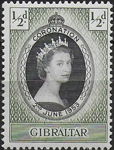 1953 Gibraltar Coronation MNH SG n. 144