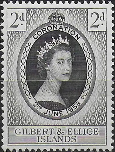 1953 Gilbert and Ellice Islands Coronation MNH SG n. 63