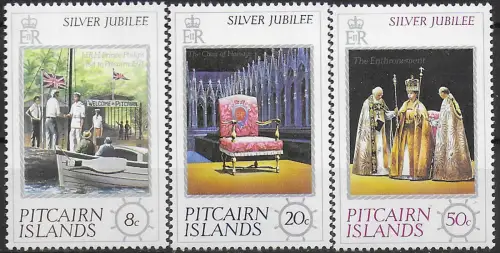 1977 Pitcairn Islands Silver Jubilee 3v. MNH SG n. 171/73