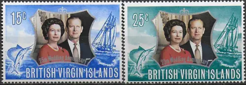 1972 British Virgin Islands royal silver wedding 2v. MNH SG n. 275/76