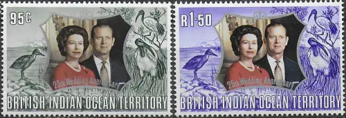 1972 British Indian Ocean Territory silver wedding 2v. MNH SG n. 45/46