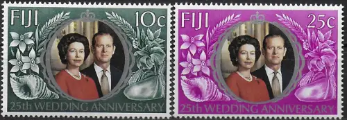1972 Fiji royal silver wedding 2v. MNH SG n. 474/75