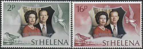 1972 St Helena royal silver wedding 2v. MNH SG n. 289/90