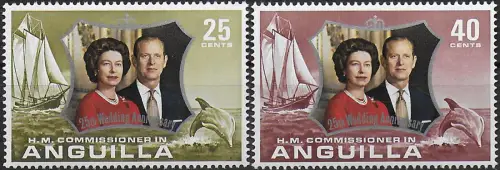 1972 Anguilla royal silver wedding 2v. MNH SG n. 145/46