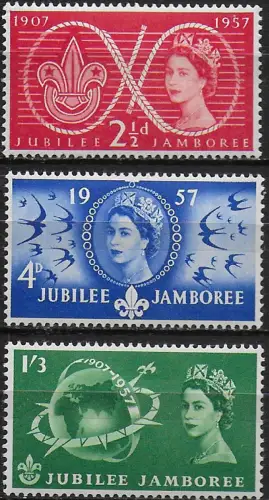 1957 Great Britain Scouts Jubilee 3v. MNH SG n. 357/59