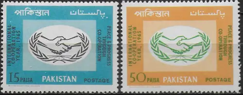 1965 Pakistan Co-operation Year 2v. MNH SG n. 222/23