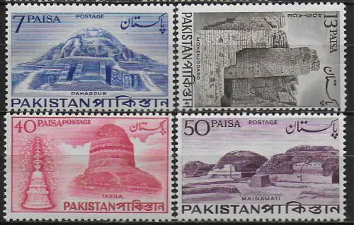 1963 Pakistan Archeological Series 4v. MNH SG n. 188/91