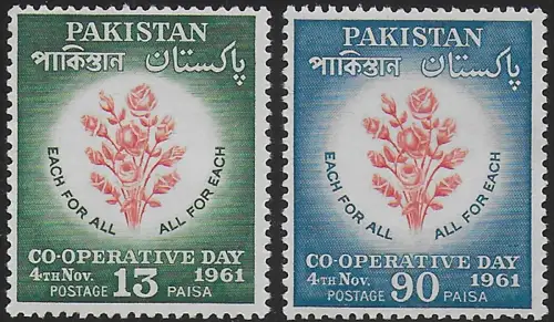1961 Pakistan Co-operative day 2v. MNH SG n. 149/50