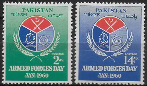 1960 Pakistan Armed Forces day 2v. MNH SG n. 106/07