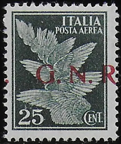 1944 Repubblia Sociale 25c. dark green airmail variety MNH Sassone n. 117/Ica