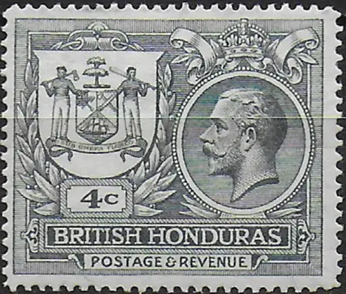 1922 Bitish Honduras Peace 4c. slate 1v. MH SG n. 123