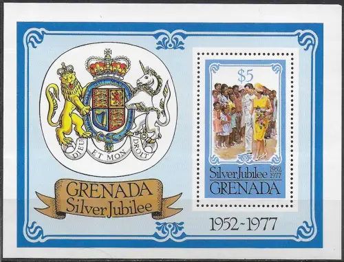 1977 Grenada Silver Jubilee MNH SG n. MS 862