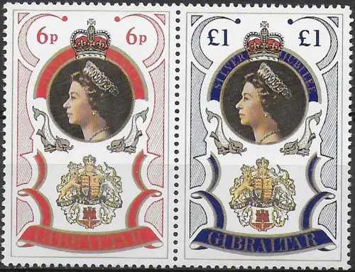 1977 Gibilterra Silver Jubilee 2v. MNH SG n. 371/72