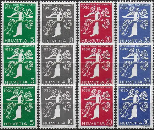 1939 Svizzera Zurich Exhibition 12v. MNH Unificato n. 329Aeuro40A
