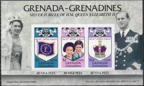 1977 Grenadines of Grenada Silver Jubilee MNH SG n. MS 220euro22