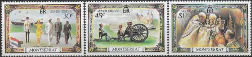 1977 Montserrat silver jubilee 3v. MNH SG n. 396euro98
