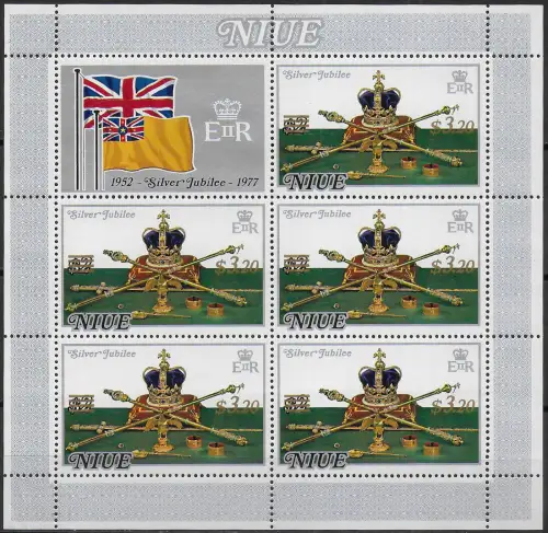 1977 Niue Silver Jubilee MNH SG n. MS 234